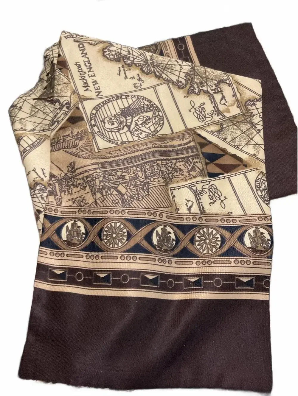 Mackintosh New England Vintage Map Print Scarf